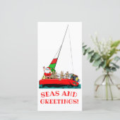 Keren en groeten Nautische kerstkaart (Staand voorkant)