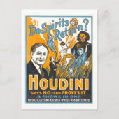 "Keren geesten terug? Houdini zegt "nee" Poster Briefkaart (Voorkant)