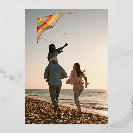 Kerenstkaart Zeil en Groet Ornament Folie Folie Feestdagenkaart (Achterkant)