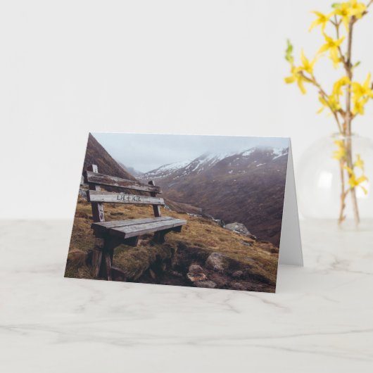 Kerf je initialen in deze bank | Romantisch Kaart (Gele Bloem)