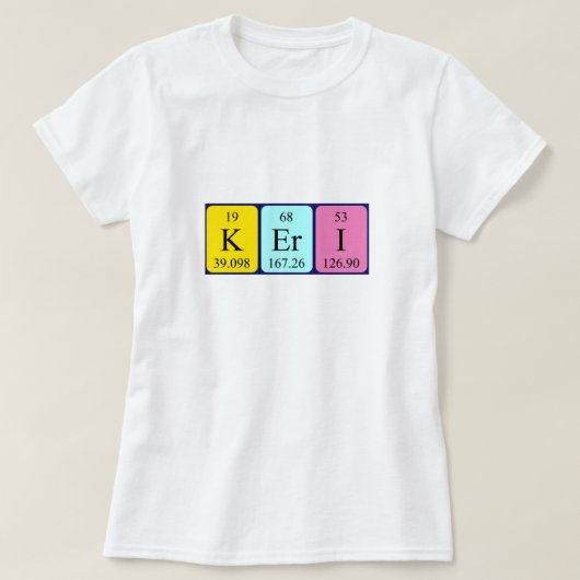 Keri periodieke lijstnaam shirt (Design voorkant)