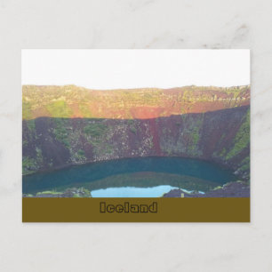 Kerið vulkanisch krater Lake, Grímsnes, IJsland Briefkaart