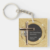 Kerk 100 jaar Jubileum Evenement Souvenir Square Sleutelhanger (voorkant)