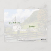 Kerk aan de hillside briefkaart (Achterkant)