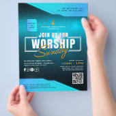 Kerk Aanbidding Zondag Marketing Advertentie Flyer (Hand)