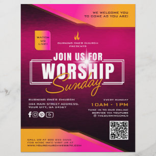 Kerk Aanbidding Zondag Marketing Advertentie Flyer
