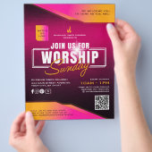 Kerk Aanbidding Zondag Marketing Advertentie Flyer (Hand)