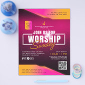 Kerk Aanbidding Zondag Marketing Advertentie Flyer (Enkel)