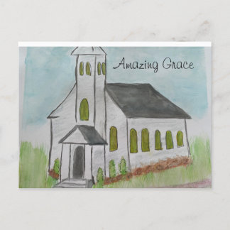 Kerk Amazing Grace- Handgeschilderde print Briefkaart