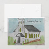 Kerk Amazing Grace- Handgeschilderde print Briefkaart (Voorkant / Achterkant)