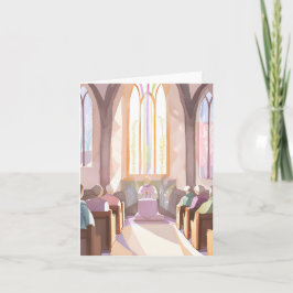 Kerk aquarel religieus | Vakantiegodsdienst  Kaart