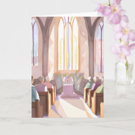 Kerk aquarel religieus | Vakantiegodsdienst Kaart