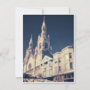 Kerk Architectuur Cityscape en Reflectie Briefkaart