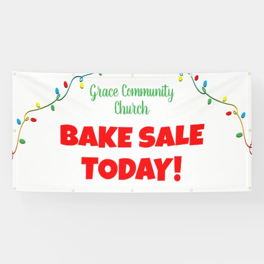 Kerk Bake Sale! Gepersonaliseerde Kerstmisbanner Spandoek (Horizontaal)