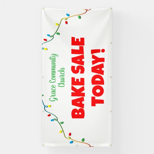 Kerk Bake Sale! Gepersonaliseerde Kerstmisbanner Spandoek (Verticaal)