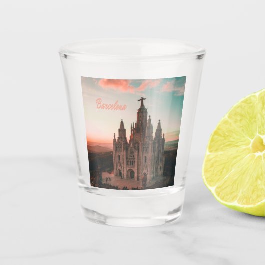 Kerk Barcelona Spanje Shot Glas (Voorkant)