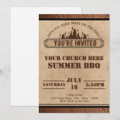 Kerk BBQ Uitnodiging, Zomer Cookout, Potluck Kaart (Voorkant / Achterkant)