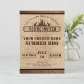 Kerk BBQ Uitnodiging, Zomeruitje, Potluck Kaart (Staand voorkant)