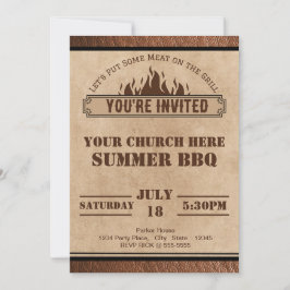 Kerk BBQ Uitnodiging, Zomeruitje, Potluck Kaart