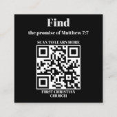 Kerk Bedrijf QR-code Professioneel Promotioneel Vierkante Visitekaartje (Achterkant)
