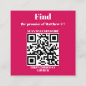Kerk Bedrijf QR code Promotie Rood Vierkante Visitekaartje (Achterkant)