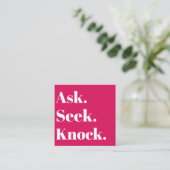 Kerk Bedrijf QR code Promotie Rood Vierkante Visitekaartje (Staand voorkant)