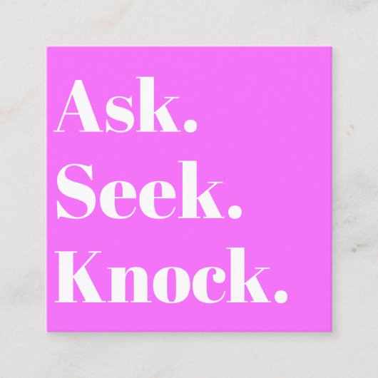 Kerk Bedrijf QR code Promotie Roze Vierkante Visitekaartje (Voorkant)