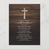 Kerk Bevestiging Religieuze Ceremonie Rustisch Hou Uitnodiging Briefkaart (Voorkant)