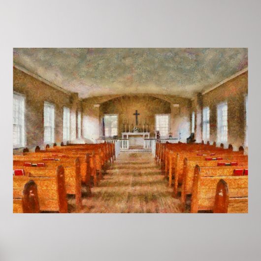Kerk - Binnen een kerk Poster (Voorkant)