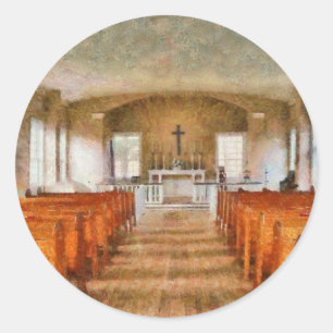 Kerk - Binnen een kerk Ronde Sticker