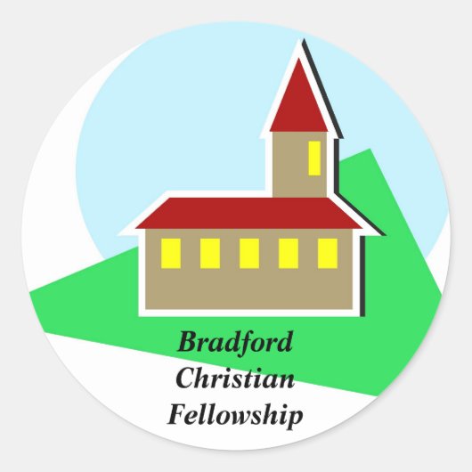 Kerk, BradfordChristianFellowship Ronde Sticker (Voorkant)