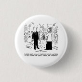 Kerk bruiloft dominee zegt nee. Grappige Button ba (Voorkant)
