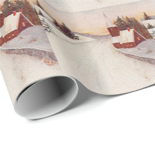 Kerk Christelijk Sneeuwwinter Cadeaupapier