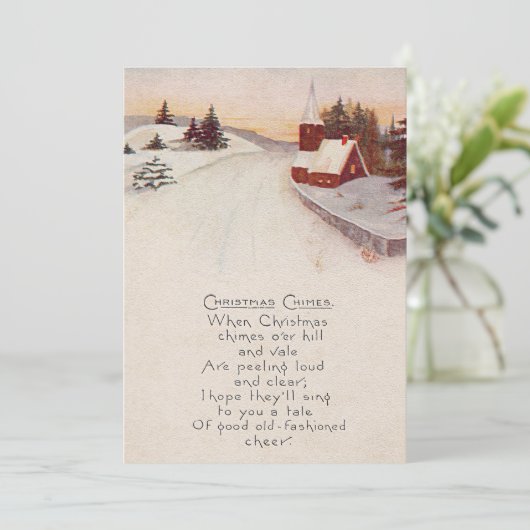 Kerk Christelijk Sneeuwwinter Kaart (Staand voorkant)