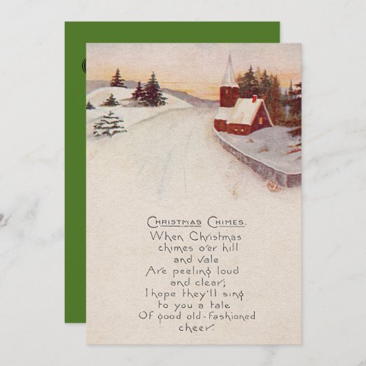 Kerk Christelijk Sneeuwwinter Kaart (Voorkant / Achterkant)