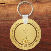 Kerk Christelijk Souvenir Goudbruine Sleutelhanger (Voorkant)