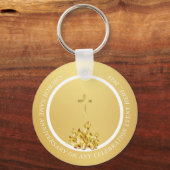 Kerk Christelijk Souvenir Gouden Sleutelhanger (Voorkant)