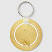 Kerk Christelijk Souvenir Gouden Sleutelhanger (Achterkant)
