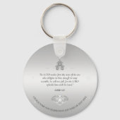 Kerk Christelijk Souvenir Zilveren Sleutelhanger (Voorkant)