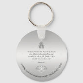 Kerk Christelijk Souvenir Zilveren Sleutelhanger (Achterkant)