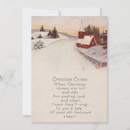 Kerk Christelijke Sneeuw Winter Kaart (Voorkant)
