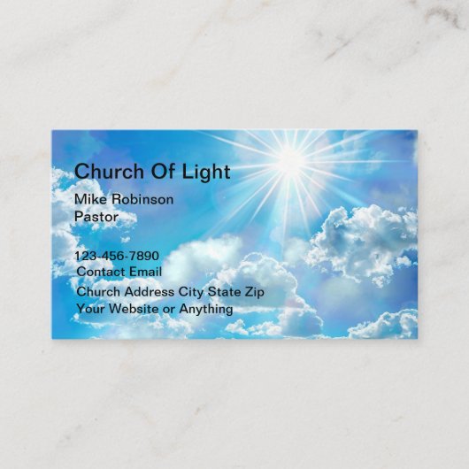 Kerk Christelijke Zon Straal Visitekaartjes (Voorkant)