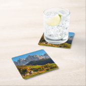 Kerk en dorp met berglandschap kartonnen onderzetters (Insitu)