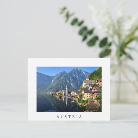 Kerk en dorp van Hallstatt, Oostenrijk met Alpen Briefkaart (Staand voorkant)