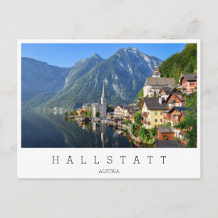 Kerk en dorp van Hallstatt, Oostenrijk met Alpen Briefkaart