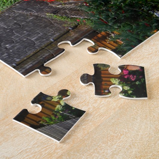 Kerk en dorp van Hallstatt, Oostenrijk met Alpen Legpuzzel (Zijkant)