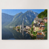 Kerk en dorp van Hallstatt, Oostenrijk met Alpen Legpuzzel (Horizontaal)