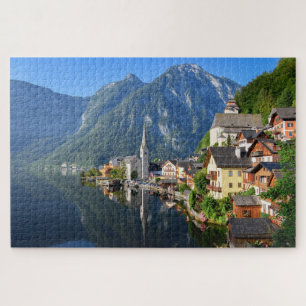 Kerk en dorp van Hallstatt, Oostenrijk met Alpen Legpuzzel