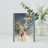 Kerk en Kerstmis Feestdagenkaart (Staand voorkant)