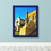 Kerk en moskee canvas afdruk (Insitu (Houten vloer))